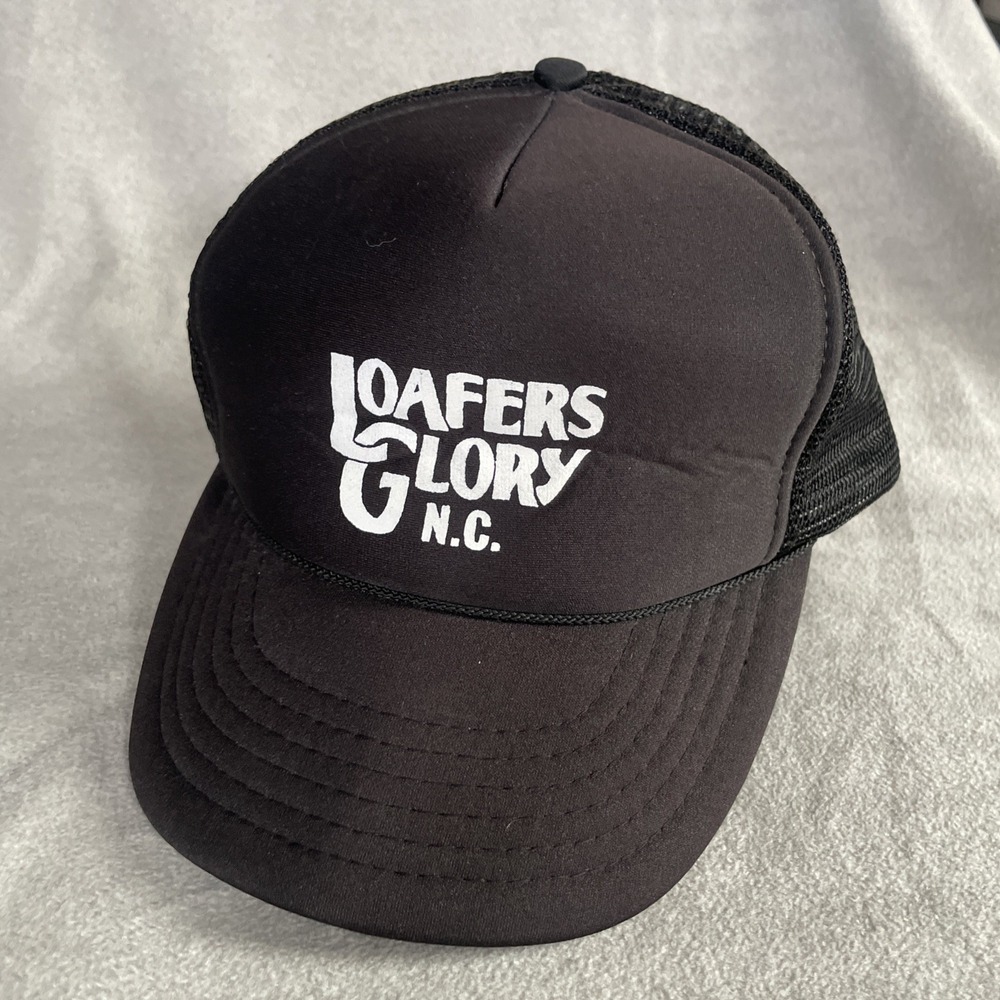 Vintage KC Mens OSFM Trucker Hat Black Loafers Glory NC Mesh Snapback‎ Cap